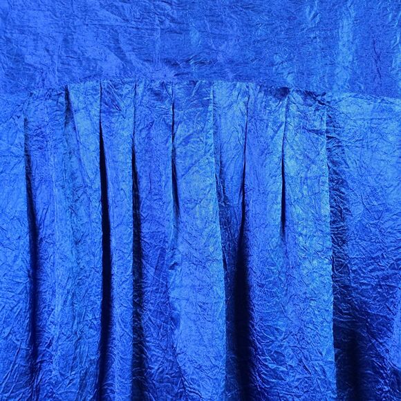 Vintage Howard Wolf Cobalt Blue Crinkle Puff Sleeve Button Up Top Statement 80s - Picture 3 of 15